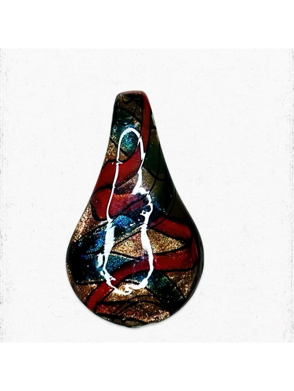 6177gc. Bronze Art Glass Pendant